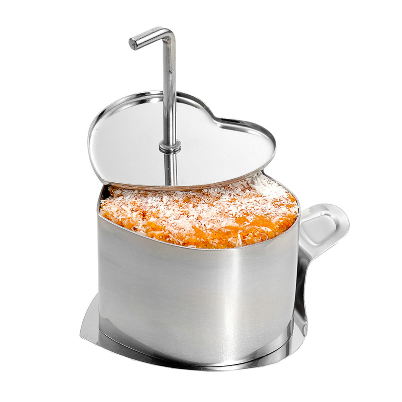 4 Pc Stainless Steel Heart Shaped Dessert / Food Mould Ø 65 X 75 X 55 mm