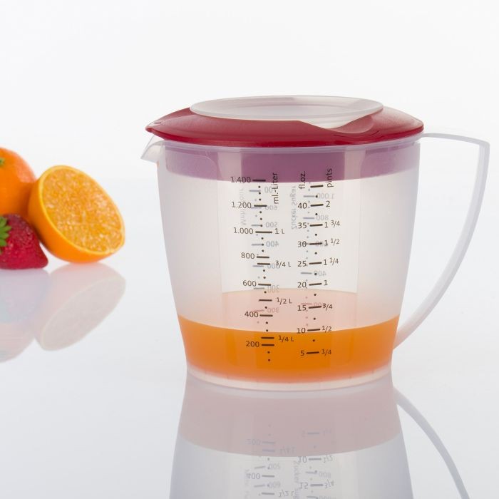 Red 1.4 L Measuring & Mixing Jug With Lid