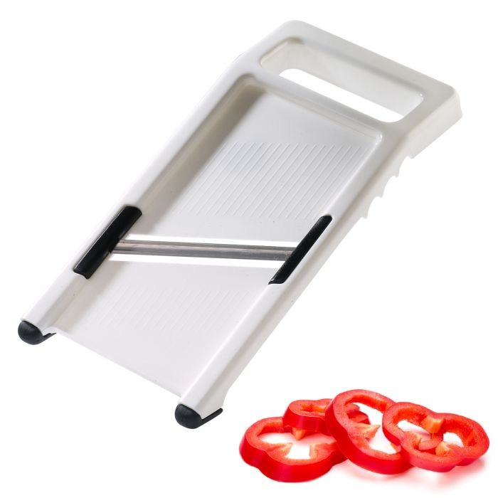 Stainless Steel & White Abs Two-Sided Blade Vegetable Slicer