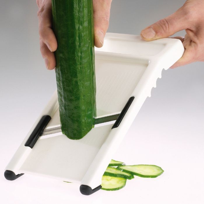 Stainless Steel & White Abs Two-Sided Blade Vegetable Slicer