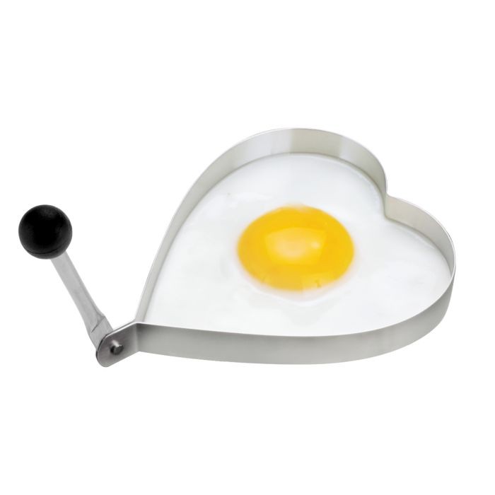 Stainless Steel Heart Shaped Food Mould With Black Knob Handle (Set Of 2)