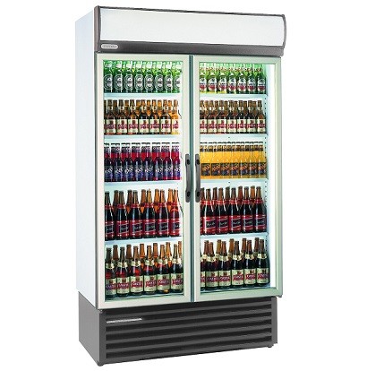 HD1140 Double Hinged Door Display Fridge