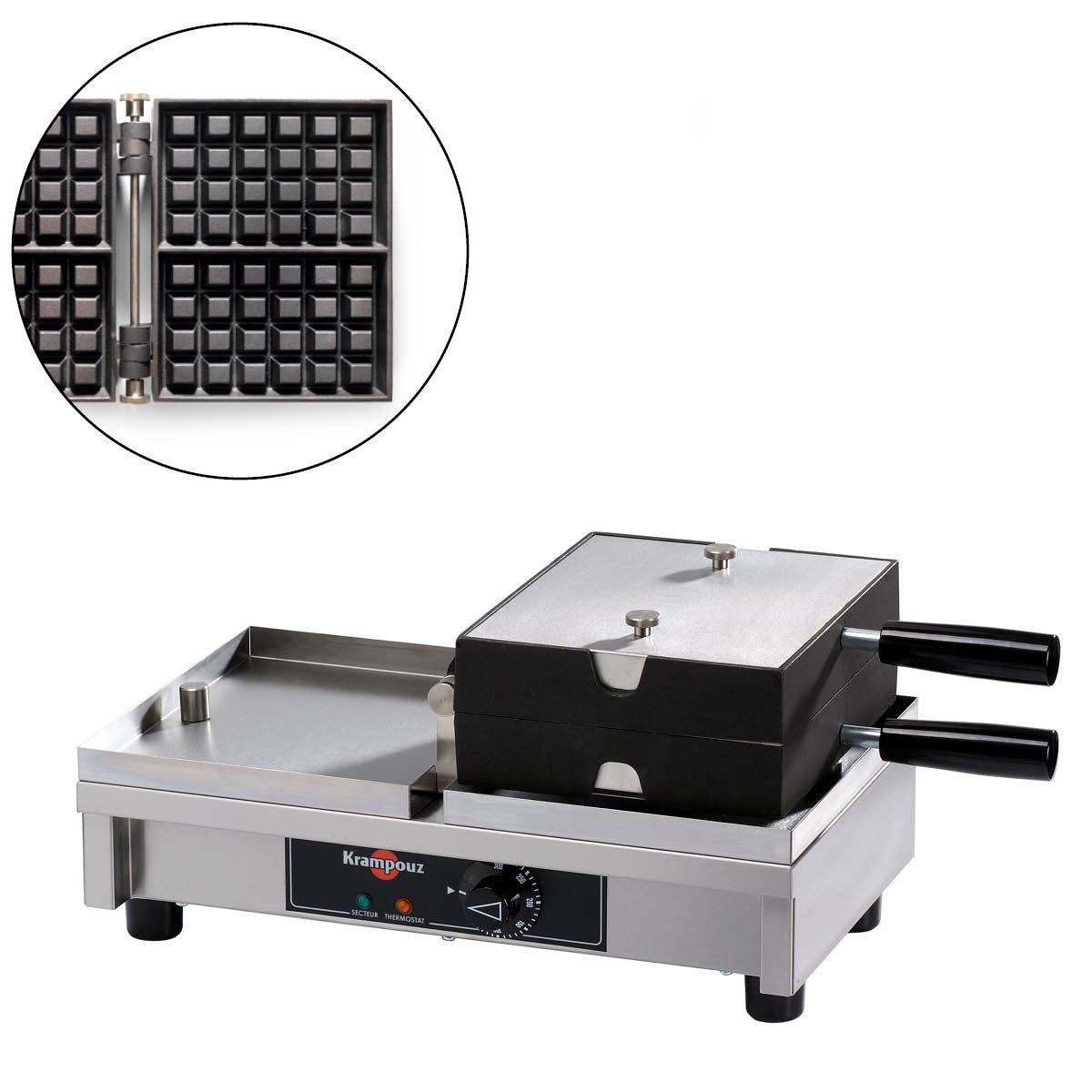 Single 180° Electric Waffle Maker - 4 x 6 Liège