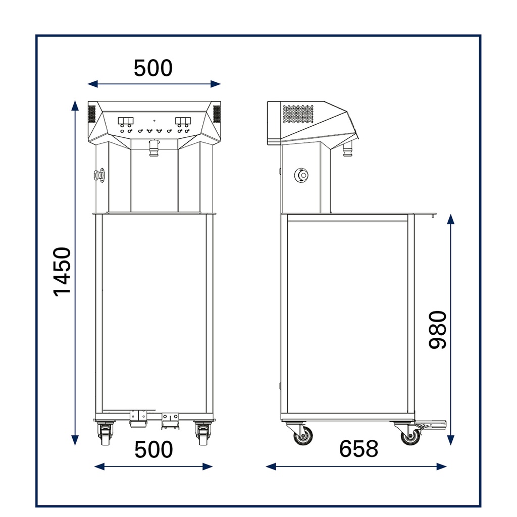 Automatic Chocolate Tempering Machine Delight 24kg Dimensions