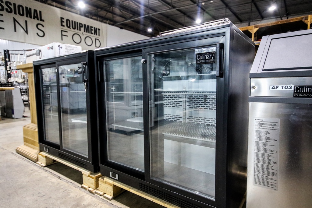 Back-Bar Fridge With 2 Sliding Glass Doors In Black 850mm