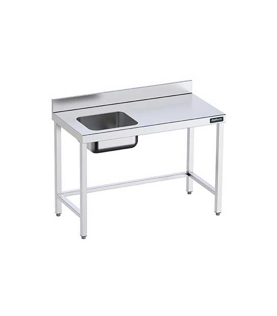 Table 1000x700 with L basin, no-drip edge and reinforcing frame