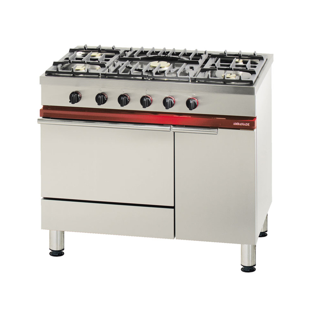 1000 Cooker, 5 Open Bnrs, 1 GN1/1 Gas Oven, Warming Cupboard