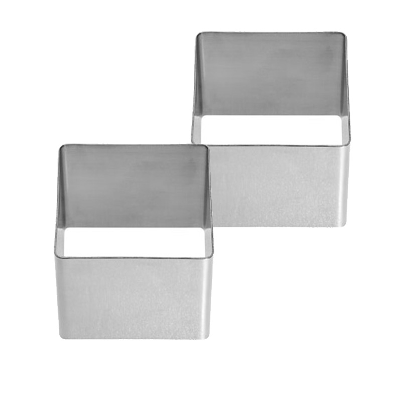 2 Piece Stainless Steel Square Dessert / Food Mould Ø 65 X 65 X 55 mm