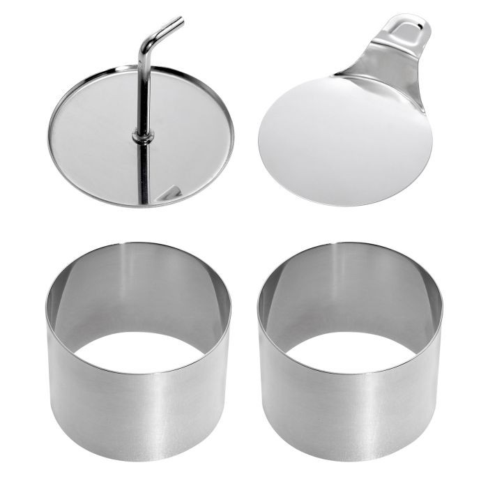 4 Piece Stainless Steel Circular Dessert / Food Mould Ø 75 X 55 mm