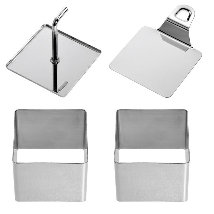 4 Piece Stainless Steel Square Dessert / Food Mould Ø 65 X 65 X 55 mm