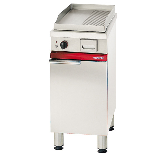 400 Cabinet ½  Flat ½ Rib Elec Chromed Plancha + Door & Supp