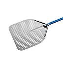 Azzura Ulta-Light Ø33x33cm Pizza Shovel Rectangular Aluminum Perforated Peel, 120cm handle