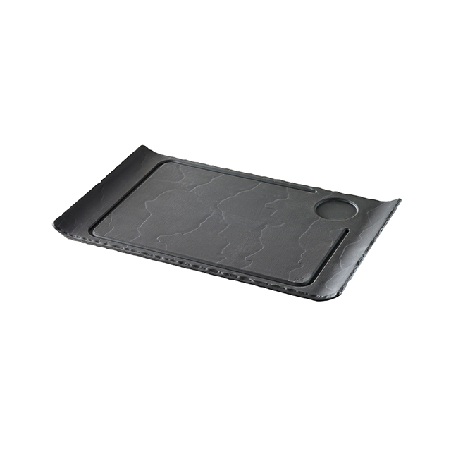 Basalt Steak Plate Curved Edges 39.5 X 24 cm