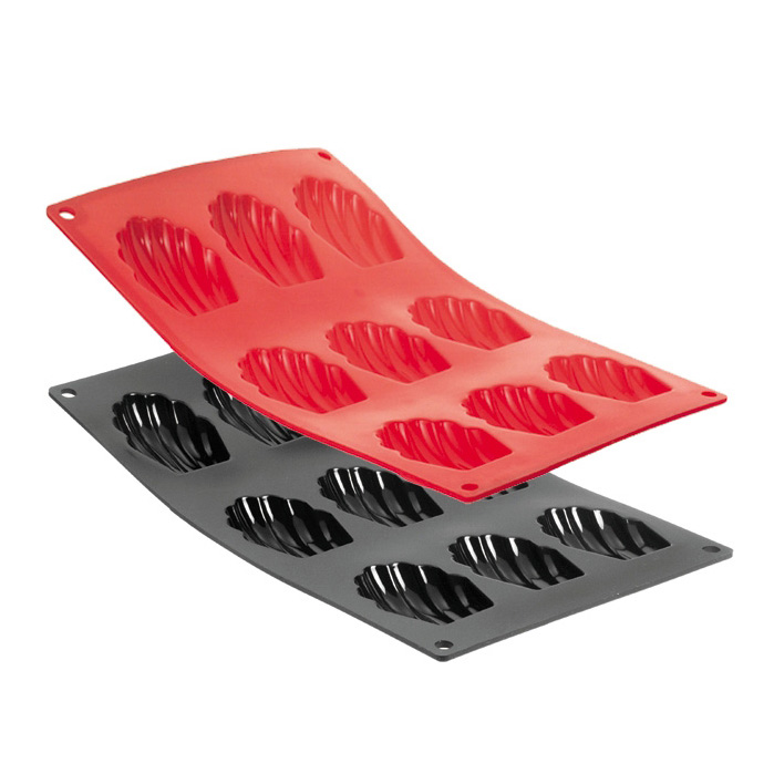 Black Silicone Moul'flex W 4.5 X L 7.5 cm Madeleine X9