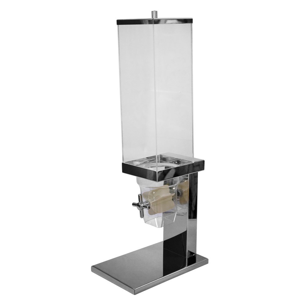 Square Revolution cereals dispenser 
18/10 St.steel and  wood base 7Lt