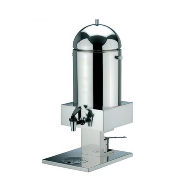 Square coffee urn 
18/10 St.steel and  wood base, metal tap 10Lt