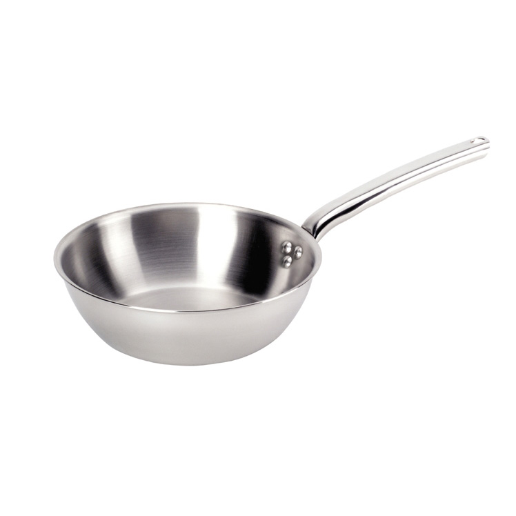 Conical S/S 24 cm Saute Pan With Riveted