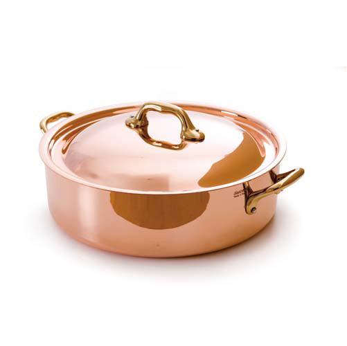 Copper Ø 16 cm Saute Pan With Lid & 2 Bronze Handles