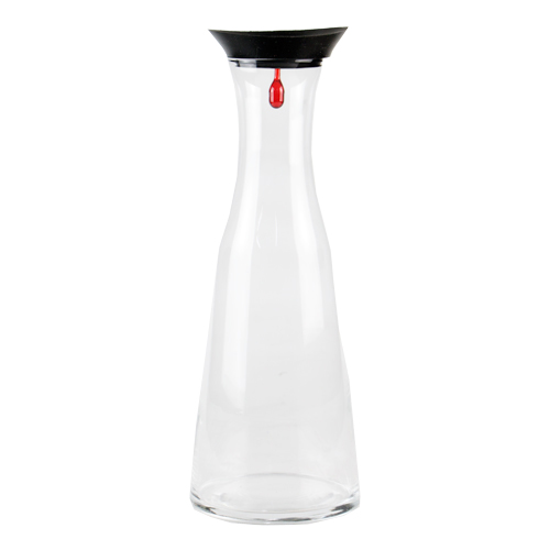 Crystal glass water pitcher with silicone lid, red 1Lt