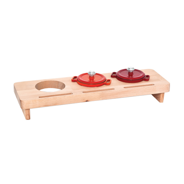 Wooden Base For 3 Pots