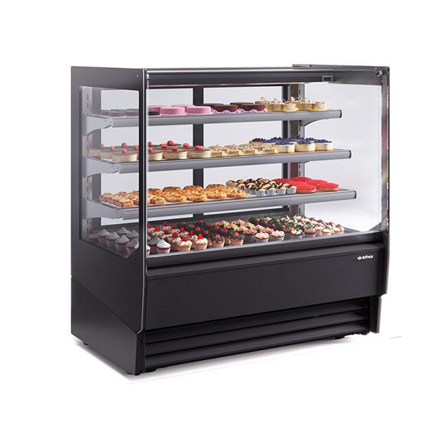 Square Pastry Cold Display Case 1250mm (Black)