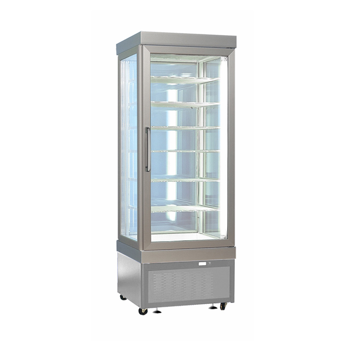 Static Fridge Pastry Display Glass Door & Sides & 5 Shelves