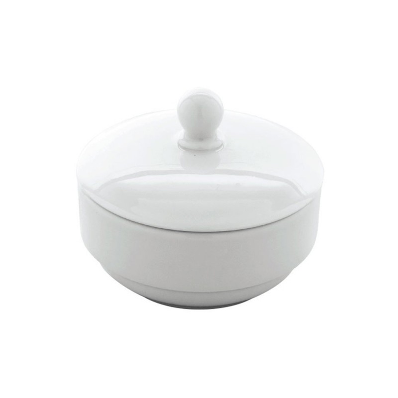 Sugar Bowl & Lid (Eo) White Porcelain