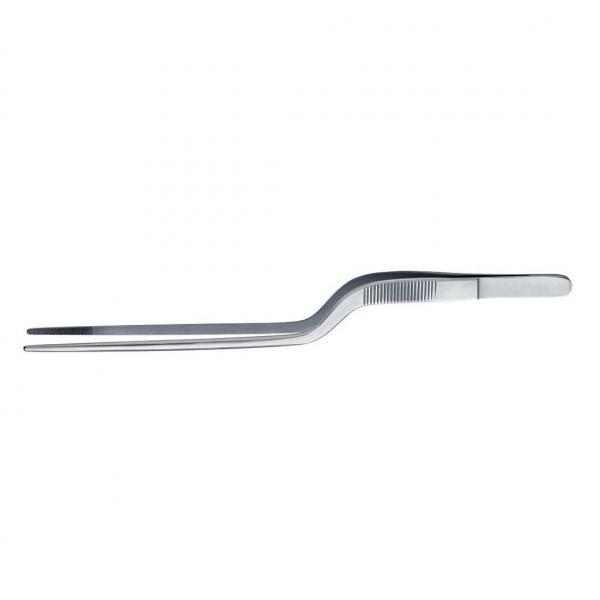 Angled stainless steel tweezers 20cm