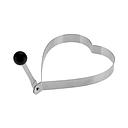 Stainless Steel Heart Shaped Food Mould With Black Knob Handle (Set Of 2)