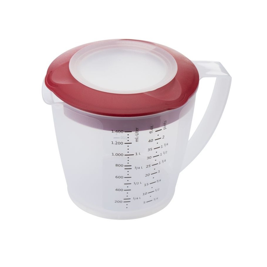 Red 1.4 L Measuring & Mixing Jug With Lid