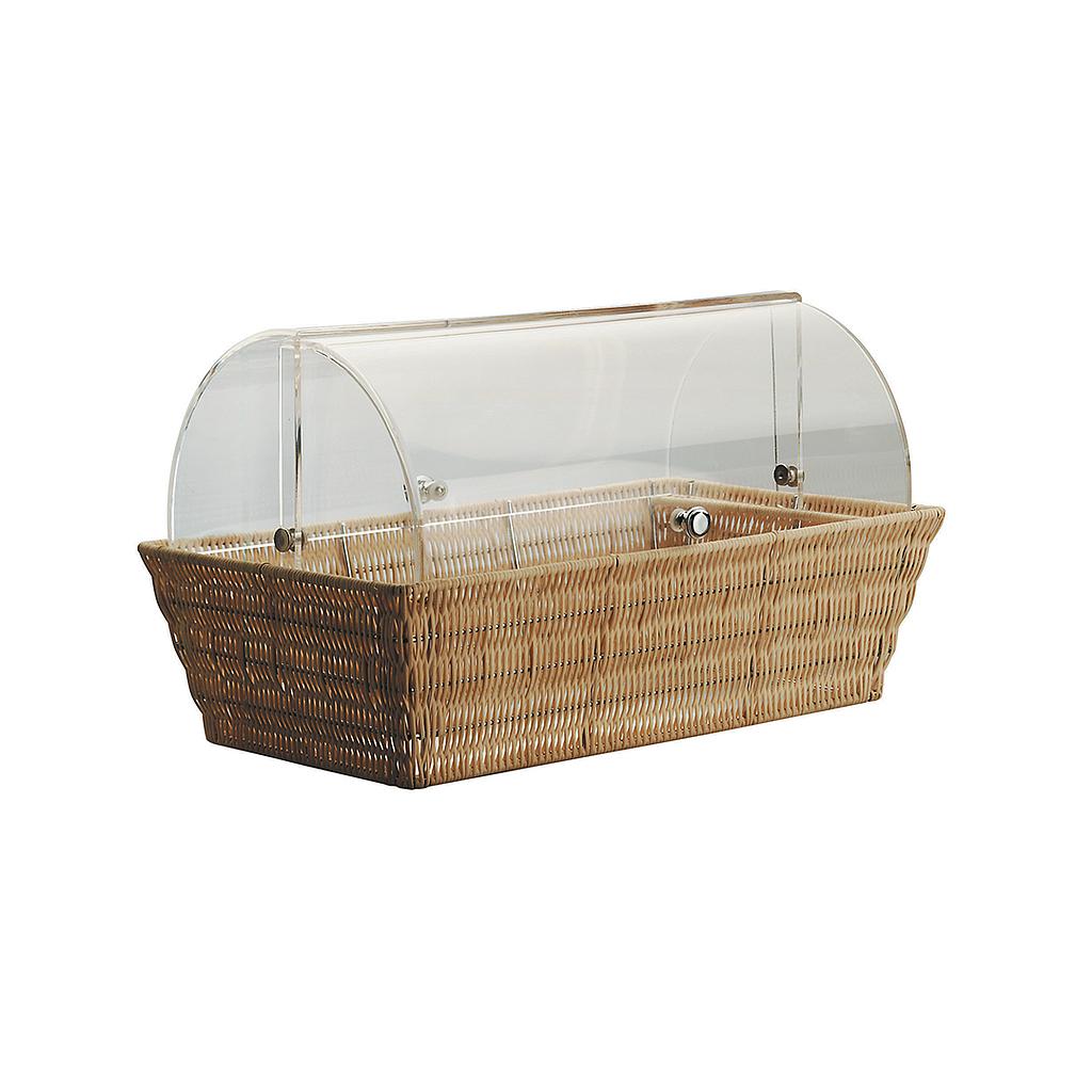 Round Croissant Basket With Roll Top Cover