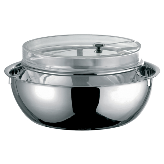 Fruit salad/yogurt cooler with lid 18/10 St.steel  ø23cm H.28cm
