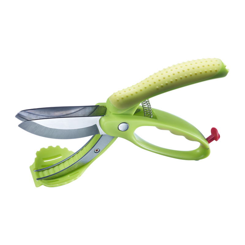 Stainless Steel & Pp Salad Scissors Green Handles