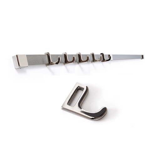 S/S 1 M Wall Rail With 5 Hooks