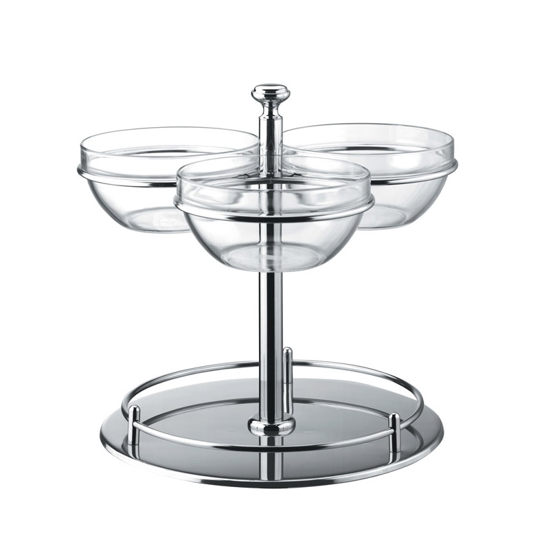 3 Tier Rotating Cereal Tray Metal Base