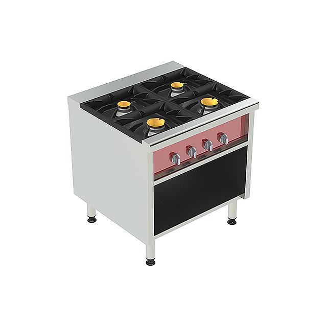 Pro800 Gas Stove with 4 x Burners, 33 kW, Open Base