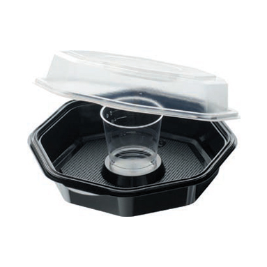 Ps Bowl Octaview & Hinged Lid 190 X 190 X 70mm (Box Of 240)