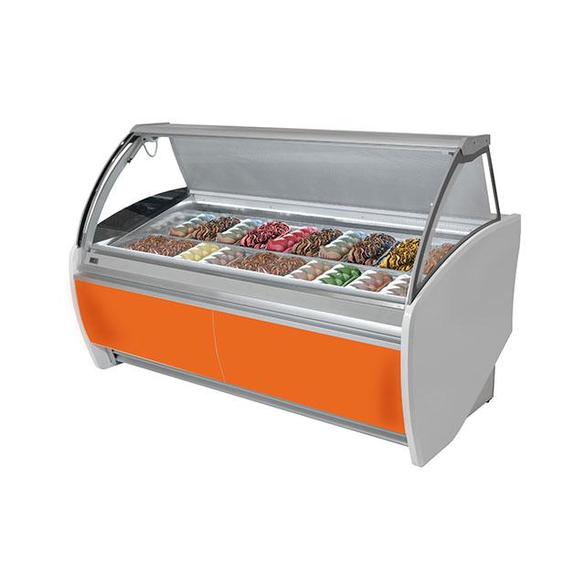 Ice Cream Display Case 1875mm In Orange