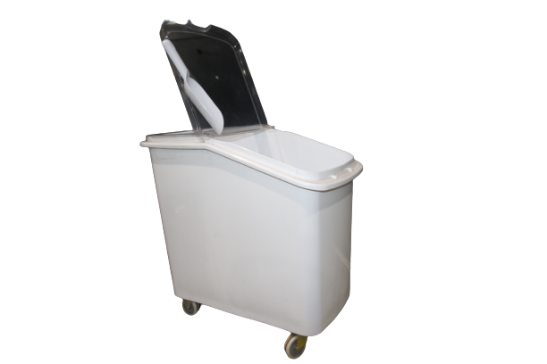Ingredients Bin With Sliding Lid & Castors, White Polymide