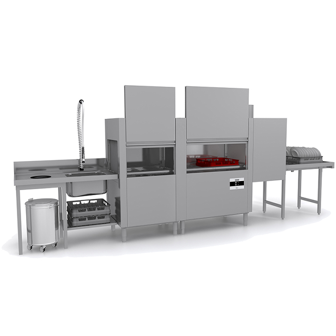 Isytech Conveyor Dishwasher With Pre-Wash, Wash And Rinse