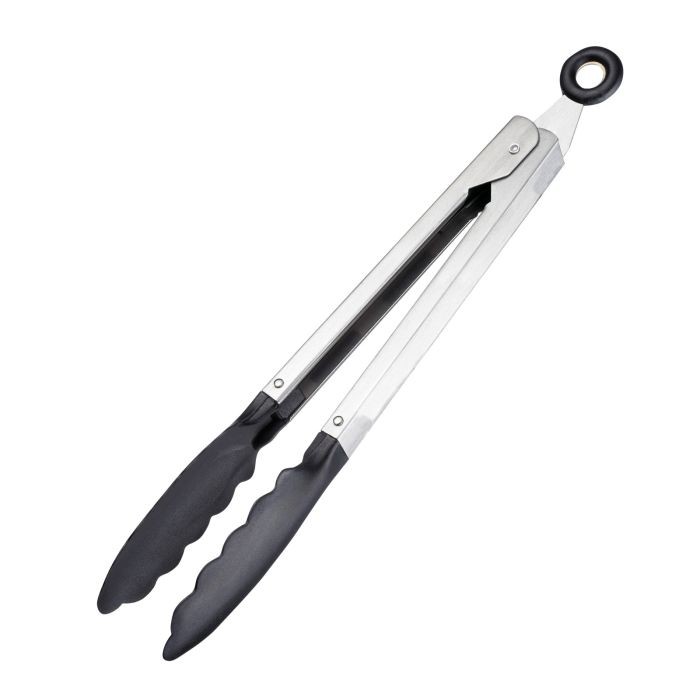 Nylon Scalloped Tongs with Stainless Steel Handle - 255 mm