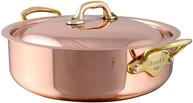 M'150 B Rondeau with lid with bronze handle 24cm