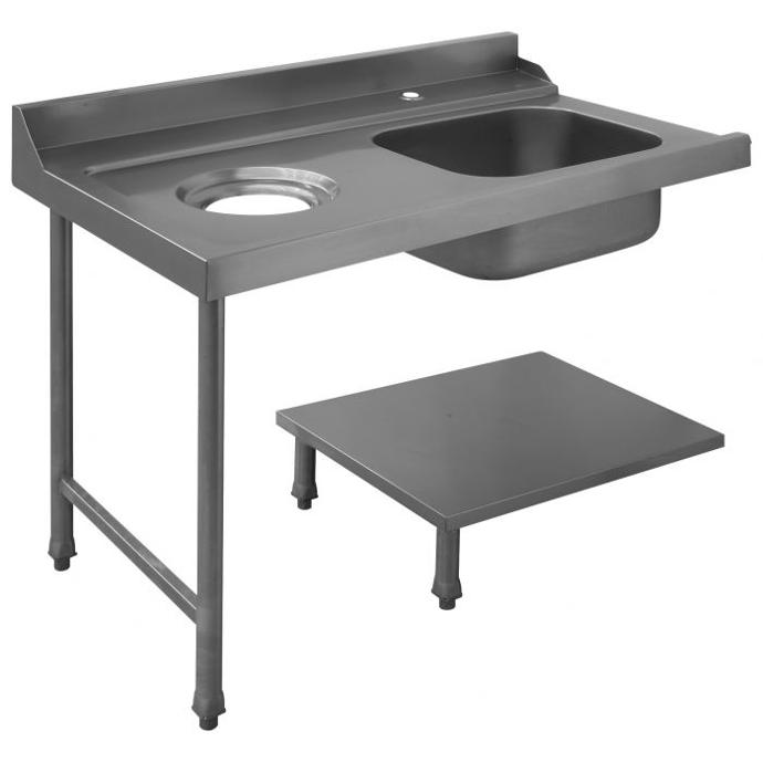 Left Side-table With Splashback, Basin and Scupper 120x71.5x85cm