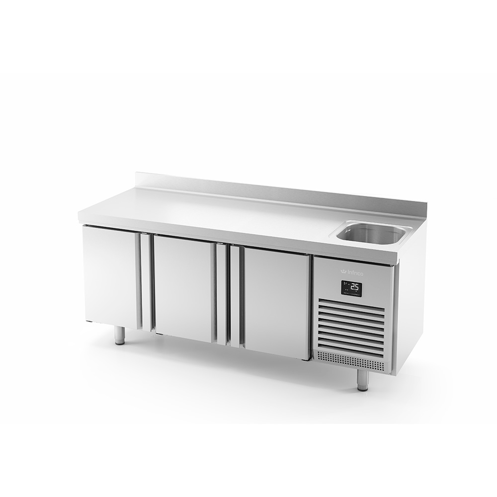 1468mm Sink Undercounter Fridge With 2 Doors