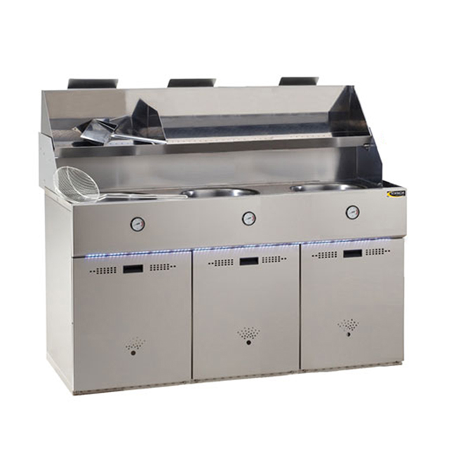 [SOFFGD3] Gas Fryer 3 Round Bowls 15 Kw Per Burner