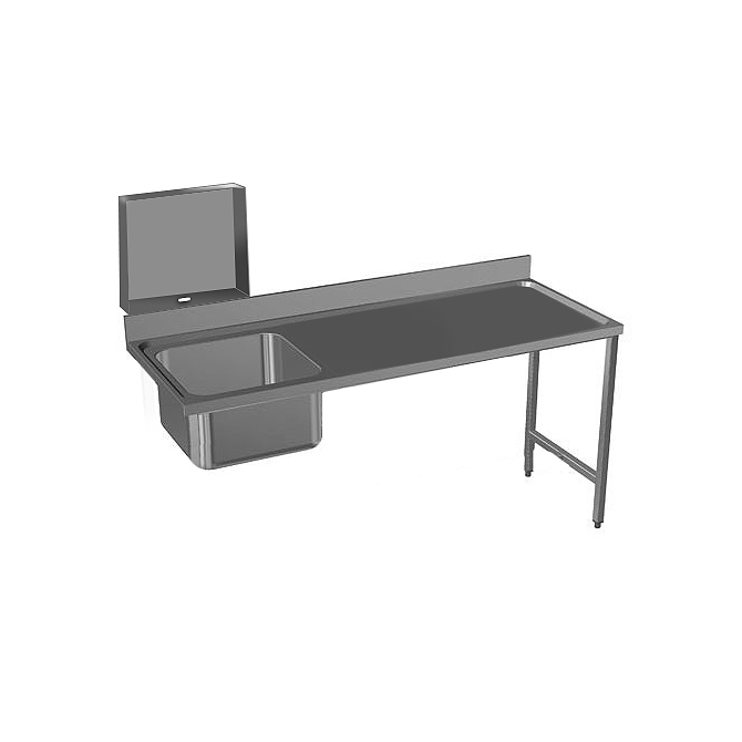 [METSI4INSB070] Inlet Sink Table With Splash Guard (Bowl Size 450x450x250)