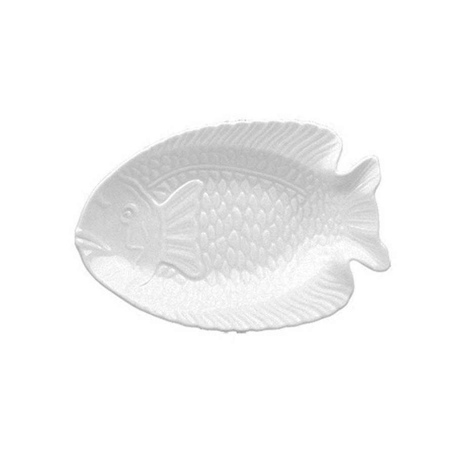 [GURBL30KY00] Fish Plate 30 cm - 6cps Set (White Porcelain)