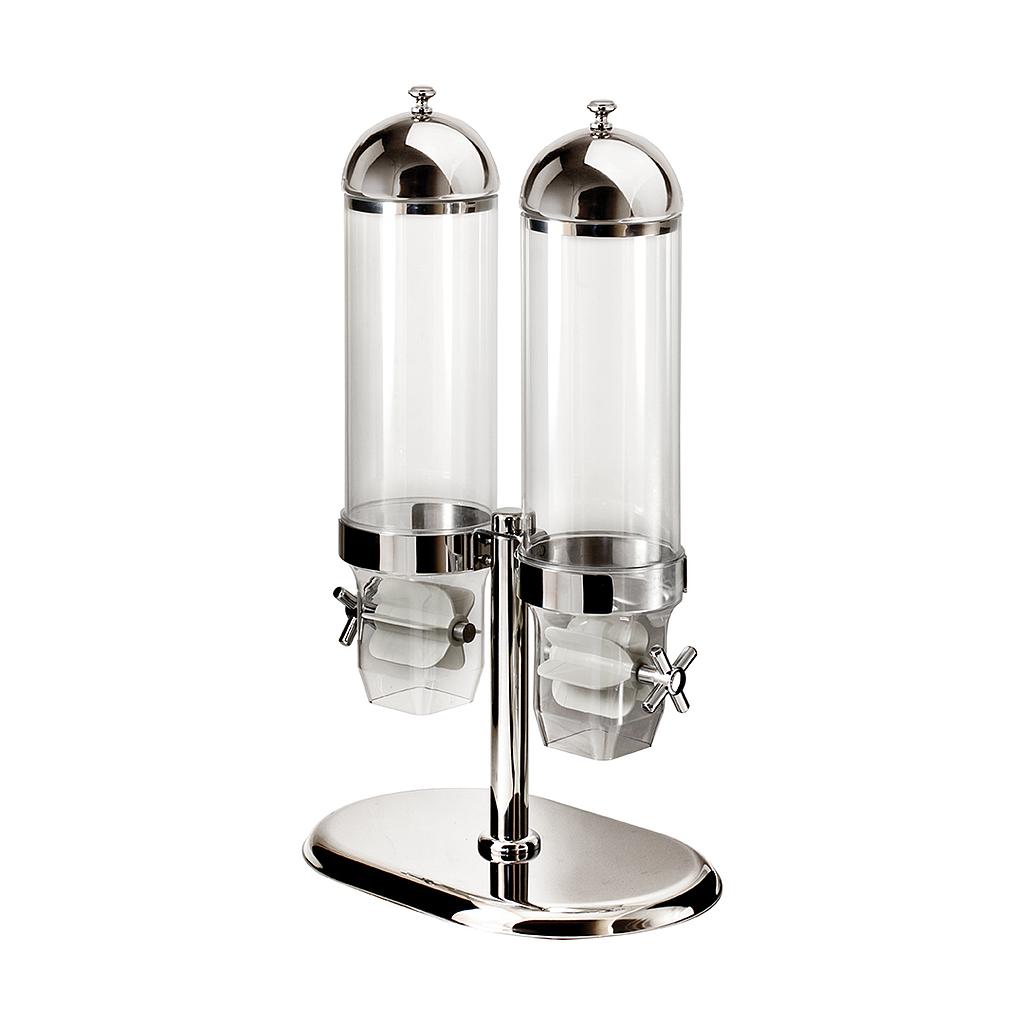 [ABEV770552CD5] Imperial double cereal dispenser with 18/10 St.steel base 37,5x24,5cm H.60cm 2x3Lt