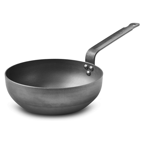 [MAU361220] M'Steel Curved Splayed Sautepan with steel  handle 20cm