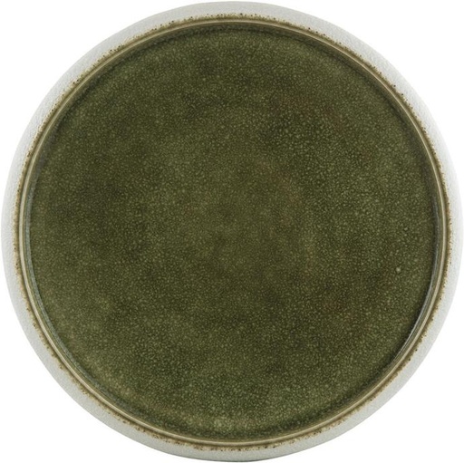 [MAT050131] Saveurs Plate Blanc/Olive 235mm